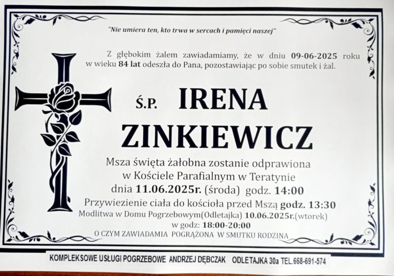 + Irena Zinkiewicz (84 l.)