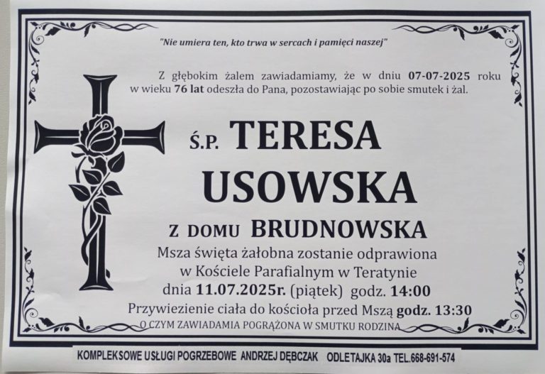 + Teresa Usowska (de domo Brudnowska) (76 l.)