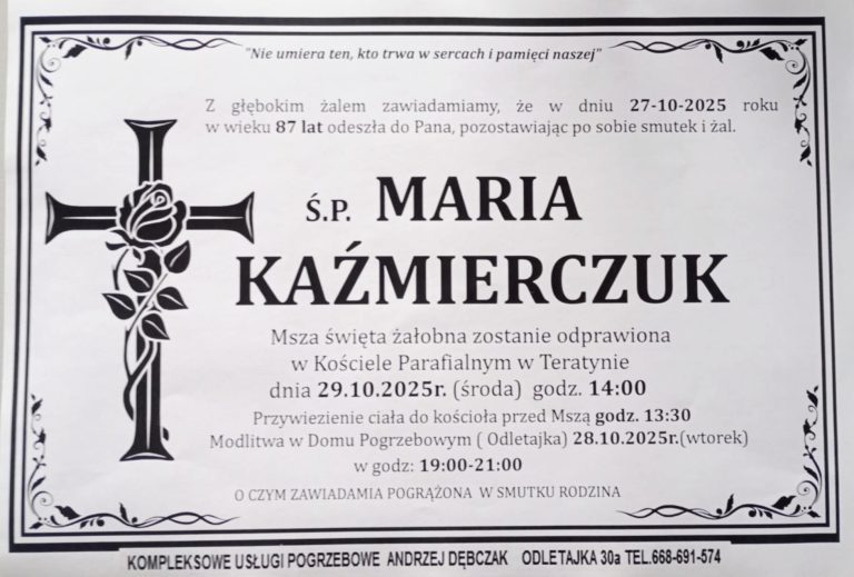 + Maria Kaźmierczuk (87 l.)