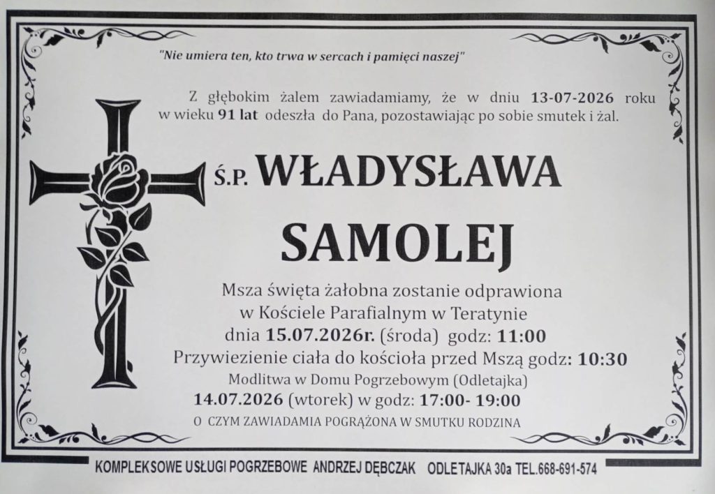+ Władysława Samolej (91 l.)