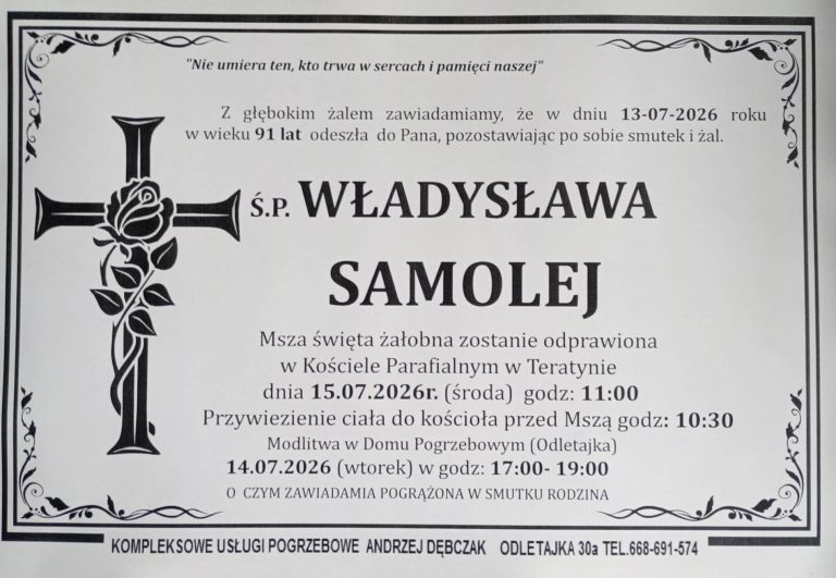 + Władysława Samolej (91 l.)