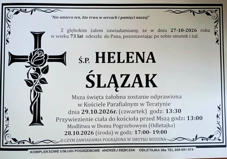 + Helena Ślązak (73 l.)